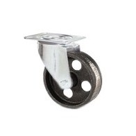 Set Di 12 Ruote Girevoli Con Piastra In Ghisa - Portata 440 Lbs Cadauna, Diametro 3 Pollici, Colore Nero, Nuove